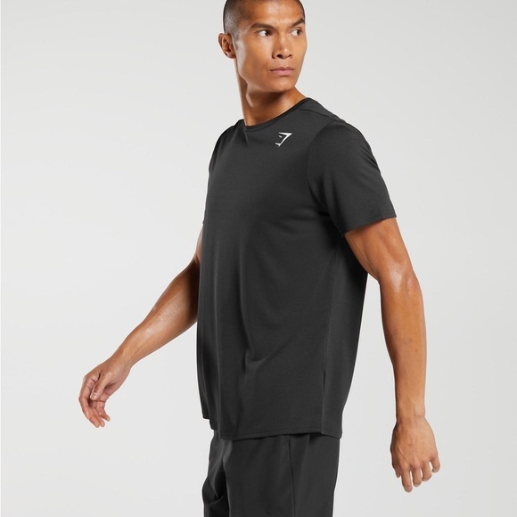 Gymshark Arrival Black White Logo Short Sleeve Regular Fit T Shirt - Picture 2 of 7